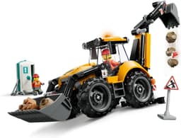 LEGO® City Yellow Backhoe Loader with Functional Front Bucket and Backhoe 60480