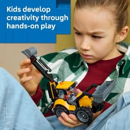 LEGO® City Yellow Backhoe Loader with Functional Front Bucket and Backhoe 60480