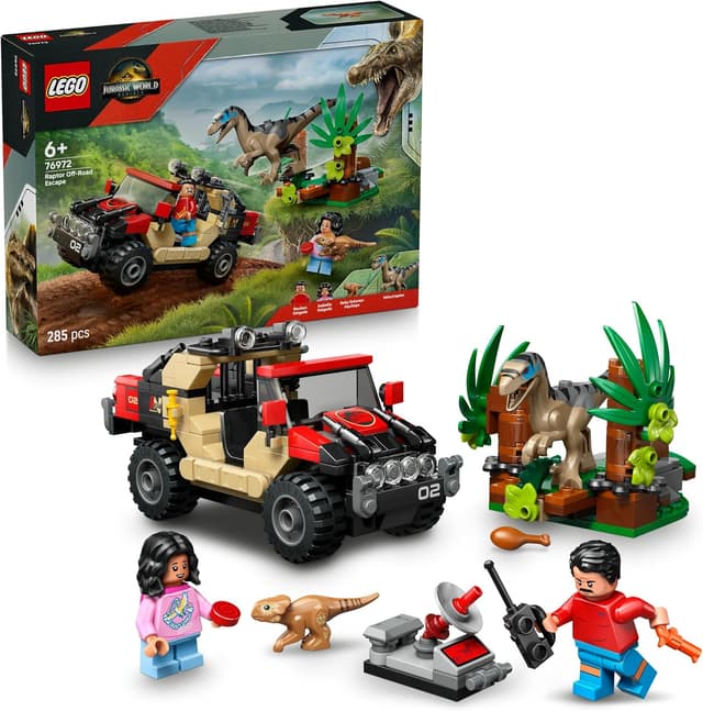 LEGO® Jurassic World Raptor Off-Road Escape 76972 Velociraptor Toy Dinosaur B0DNZS14DR
