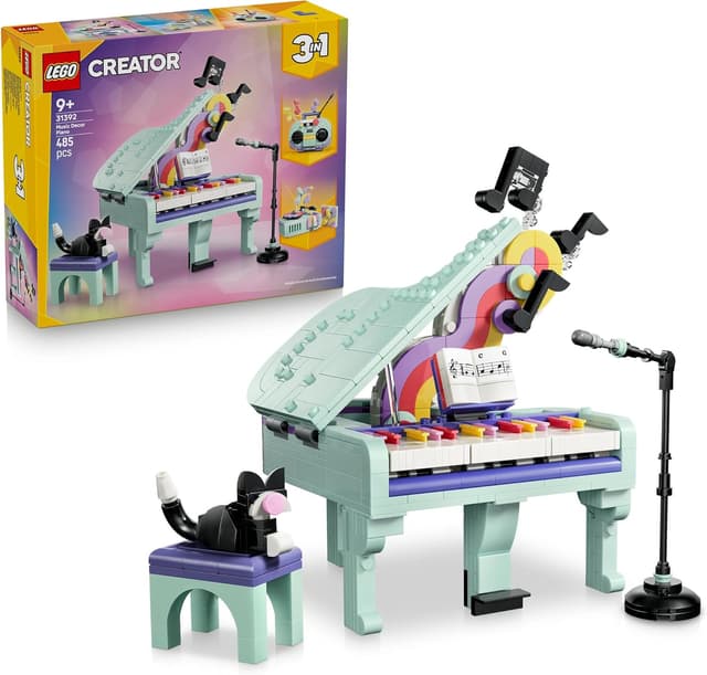 LEGO® Creator 3 in 1 Music Decor Piano with Cat 31392